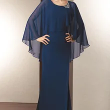 Шифоновое темно-синее платье для матери невесты, элегантное платье для мамы размера плюс, сделанное на заказ, Vestido Madre Novia