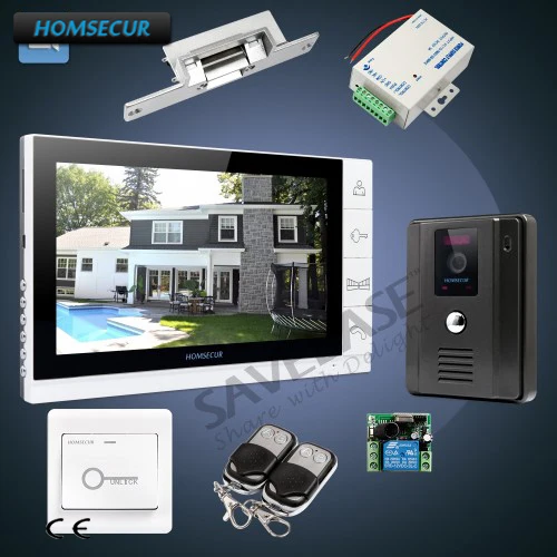 

HOMSECUR 1C1M 9" Video Door Entry Security Intercom+LCD Color Screen + Ultra-large Screen Monitor