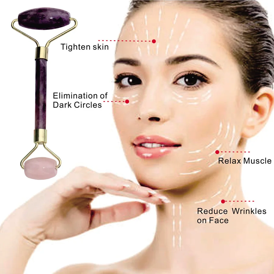 Натуральный Прозрачный кристаллический массажер для лица с двойной ...