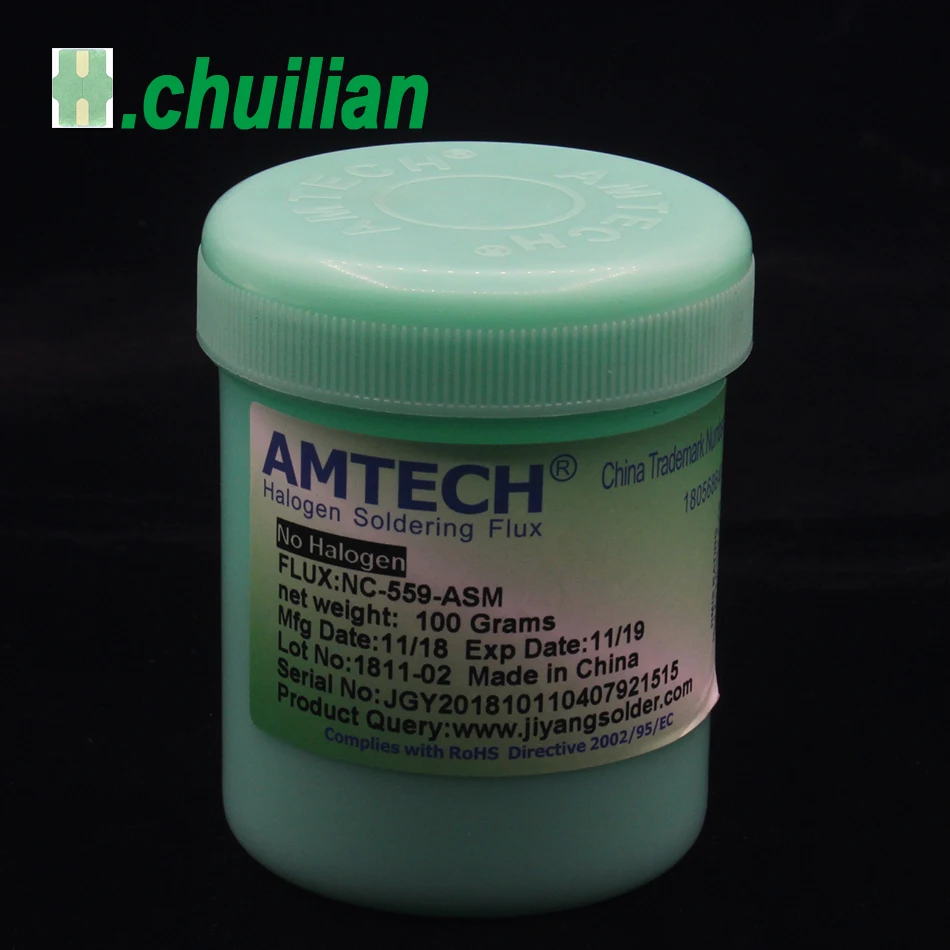 flux core welding aluminum 100% AMTECH NC-559-ASM flux cleaning-free low-smoke BGA soldering station commonly used 559 flux gasless welding wire