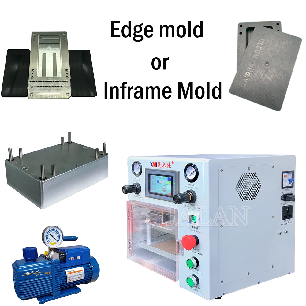 JALAN YMJ мини ламинатор lcd с сенсорным экраном OCA стеклянный ремонтный ламинатор+ 4L вакуумный насос+ базовая форма+ кромка