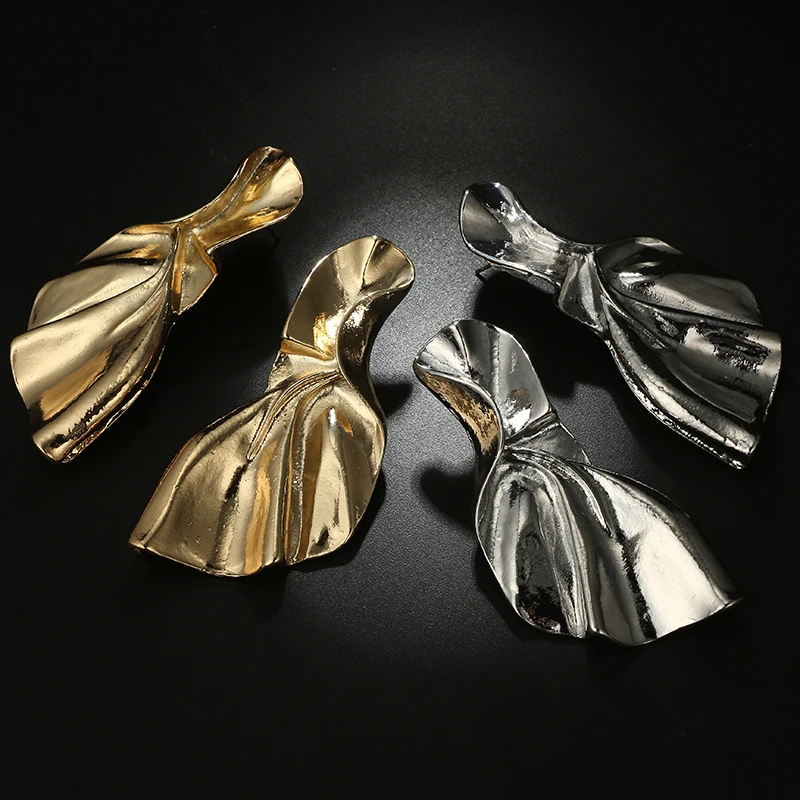 Модный docona, золотые, серебряные, с бантом, геометрические Висячие серьги для женщин, металлическая подвеска, вечерние, свадебные ювелирные изделия, Pendientes 6143