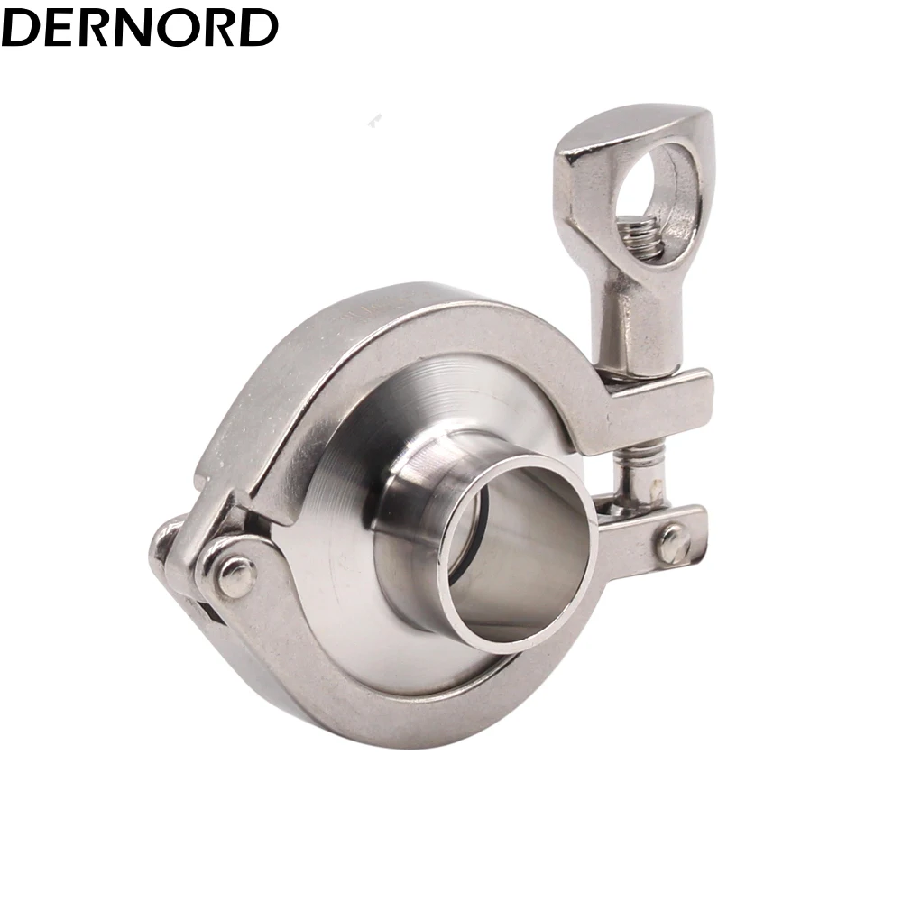 DERNORD 3/4 Inch Sanitary Tri Clamp Pipe Fitting Set Weld Ferrule + Tri Clamp + Gasket Stainless