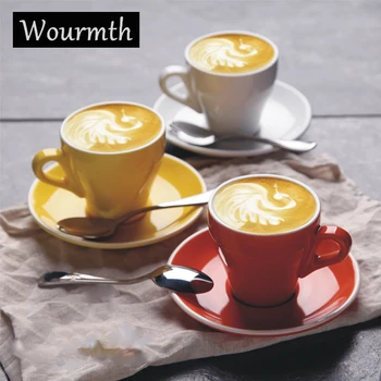 

Wourmth 180ml Luxury Bone China Coffee Cup Advanced Porcelain Tea Cup And Saucer Spoon Set Tray Tumbler For Gift Cafe