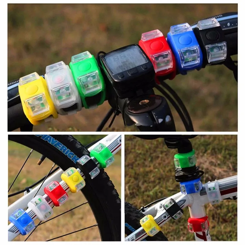 Велосипедный головной светильник, велосипедный передний светильник s, силиконовый светодиодный фонарь на переднее заднее колесо, велосипедный светильник, предупреждающий светильник, Аксессуары для велосипеда