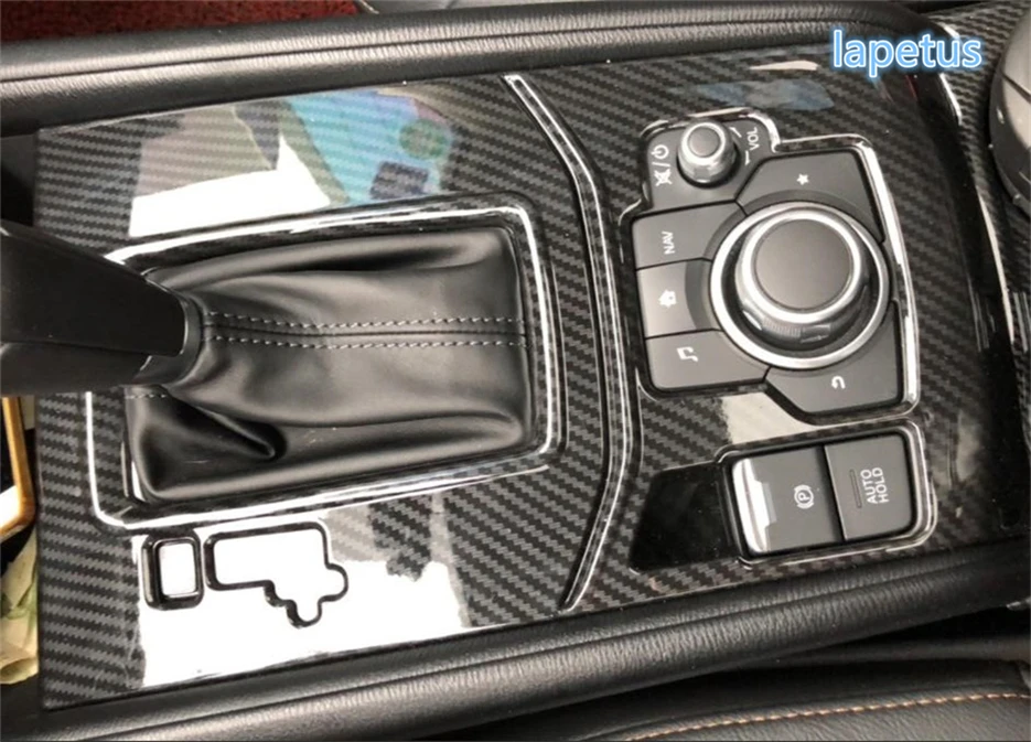 Lapetus киоски коробка переключения передач рамка панели украшения Рамка Накладка для Mazda CX-5 CX5 углеродное волокно ABS