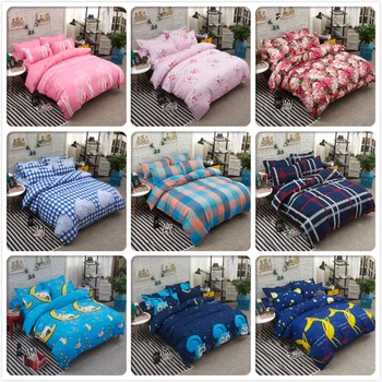 

2018 New Cotton Bed Linen 4pcs Bedding Set 1.5m 1.8m 2.0m 2.2m 2.3m Bedsheet Full King Queen Twin Double Single Size Duvet Cover