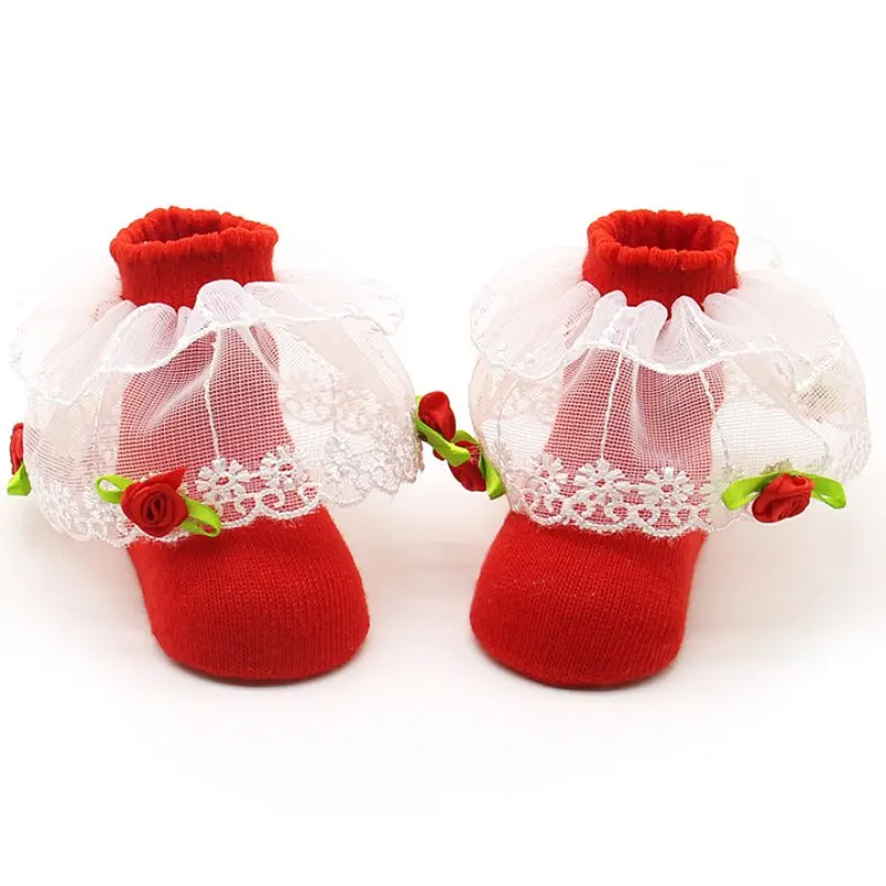 

2017 Baby Lace Cotton Socks Breathable Baby Birthday Holiday Socks 0-12 Months