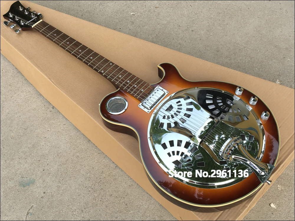 2017 Electric Guitar Vintage Sunburst Dobro Resonator Steel 2017 Electric Guitar Vintage Sunburst Dobro Resonator Steel With Flame Maple Top Guitarra Real Photo Hot