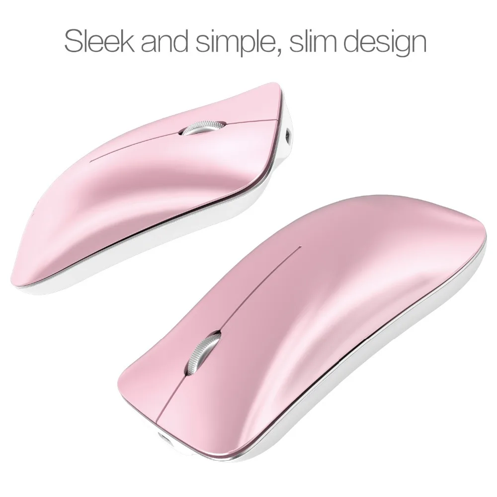 Розовая Беспроводная Bluetooth 3,0 мышь для девочек+ 2,4 ГГц 1600 dpi беспроводная мышь бесшумный щелчок USB перезаряжаемая мышь 3,7 в 8 мА Энергосбережение