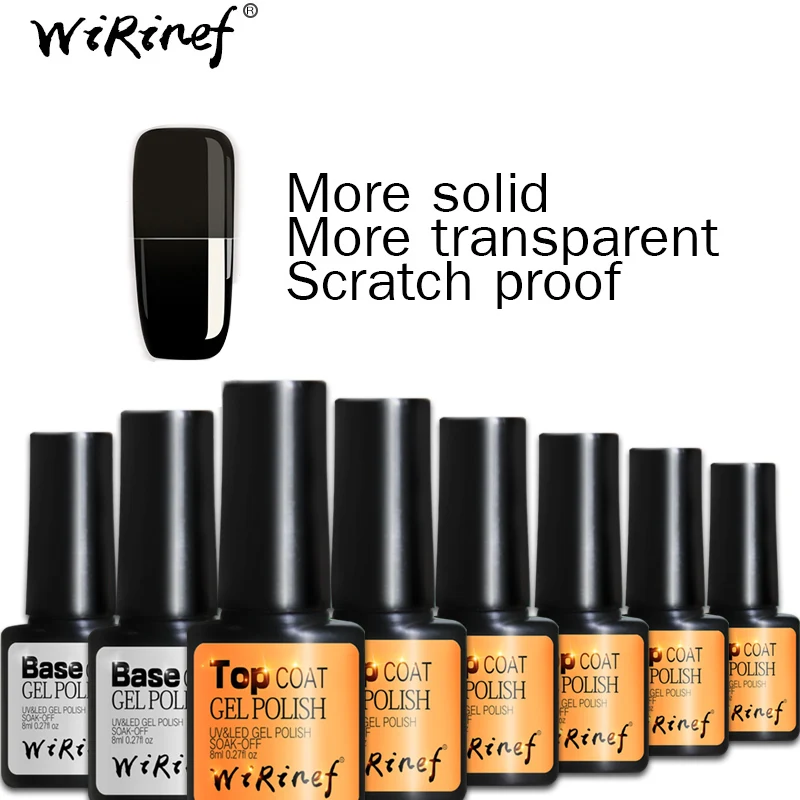 

WiRinef Shiny Uv Top Coat Nail Gel Polish Primer Base Coat Gel Nail Lacquer Soak Off Nail Uv Led Glue