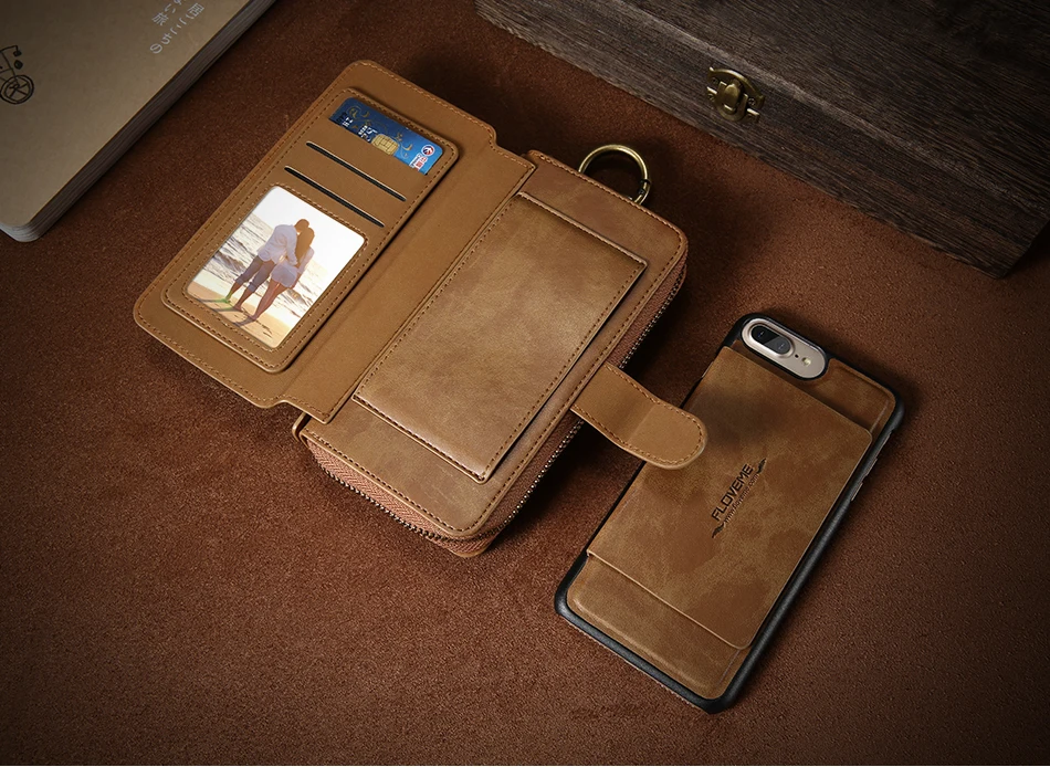 FLOVEME кожаный чехол-кошелек для телефона для iPhone X 7 8 plus, чехол для визитных карточек, подставка для мобильного телефона, чехол для телефона для iPhone 6 6s plus
