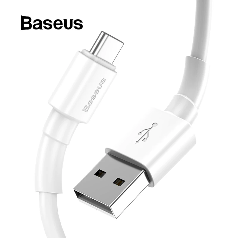 Baseus дешевый и тонкий USB кабель для передачи данных для iPhone зарядный кабель белый 1 м TPE Micro usb type C зарядный кабель для мобильного телефона