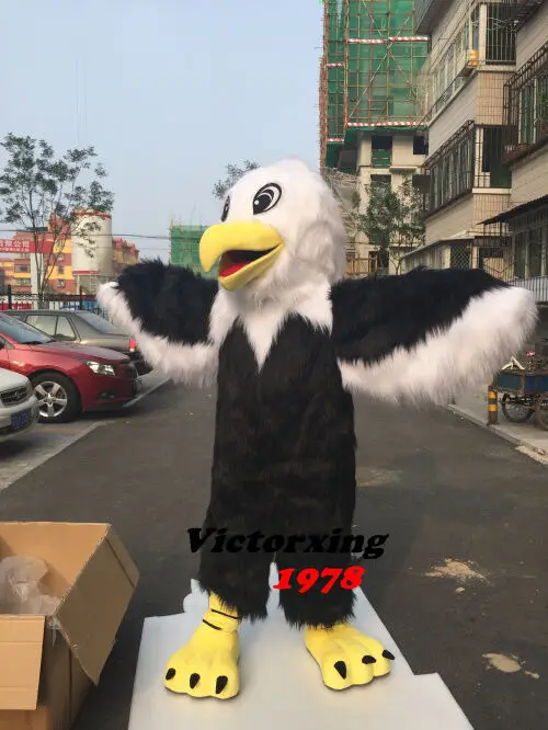 

Eagle Mascot Costume Long Fur Animal Suit Halloween Cosplay Fancy Dress Adults