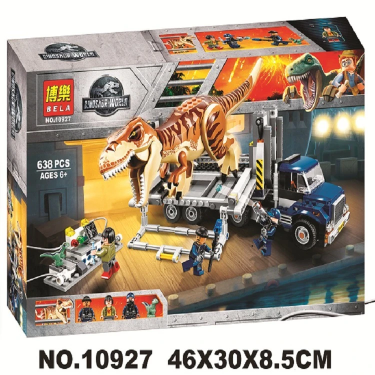 jurassic world lego t rex transport