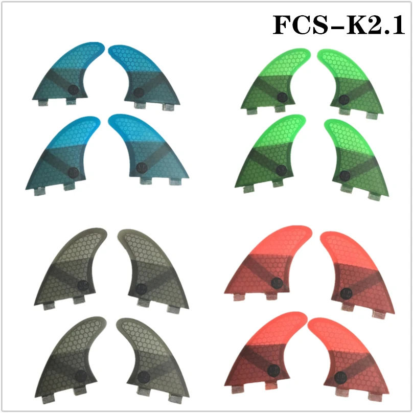 Surf FCS плавники K2.1 сотовые волокна доски для серфинга 4 шт. в наборе Quilhas pranchas de