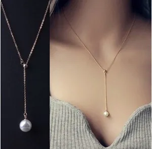 

2019 New Collares Imitation Pearl Pendant Necklace For Women Collier Jewelry Wholesale Collier Femme CN033