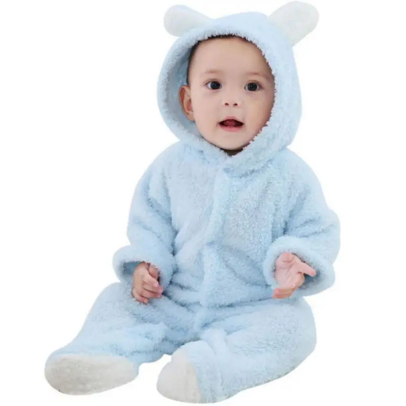 Baby Rompers Autumn Winter Warm Newborn Baby Girl Clothes Set Cute 3D Bear Ear Jumpsuit Baby Boy Clothes Set Baby Clothing Sets