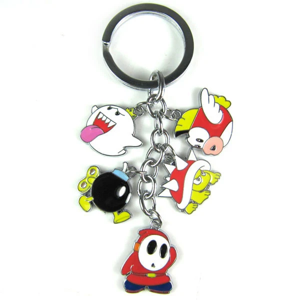 New Super Mario Bros metal figure model toy keychain pendant cartoon Mushroom Luigi Mario Yoshi Turtle keyring kids toys gift New Super Mario Bros metal figure model toy keychain pendant cartoon Mushroom Luigi Mario Yoshi Turtle keyring kids toys gift
