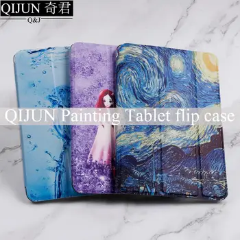 

QIJUN Cartoon flip case for Apple ipad Pro 9.7 Smart wake Sleep fundas fold Stand Painted cover capa bag for A1673 A1674 A1675