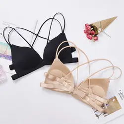 Intimes спереди синтетическое закрытие волос без косточек Strappy Push Up Bralette пикантные для женщин нижнее бельё для девочек PushUp BH Глубокий V черны