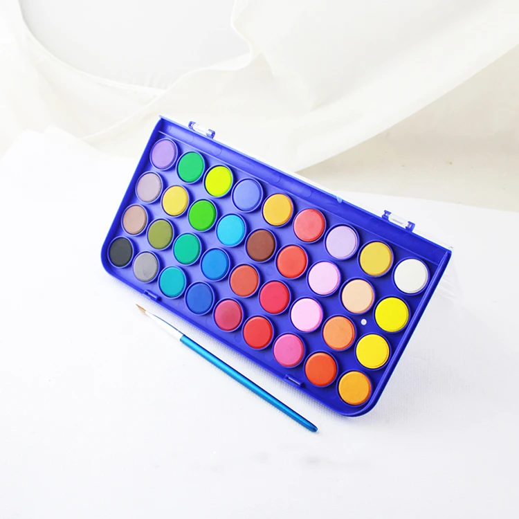 36 colors Solid gouache paint set with water color powder set art supplies in case for kids painting utensils