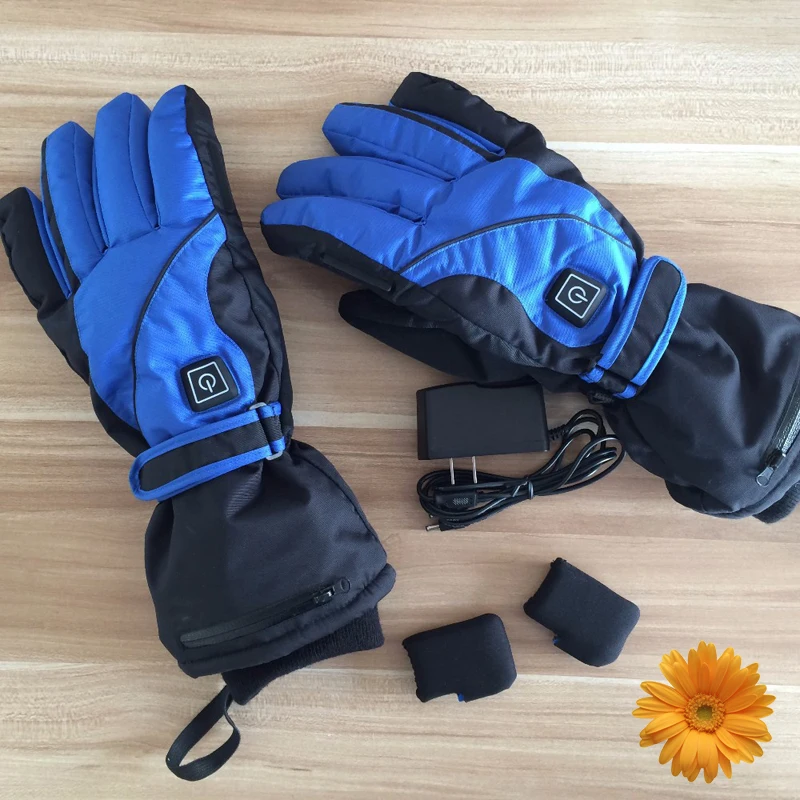Зимние уличные Лыжный Спорт Подогрев перчатки 3,7 V рук Защитные теплые перчатки с Перезаряжаемые литий-ионный BatteriesX2pcs