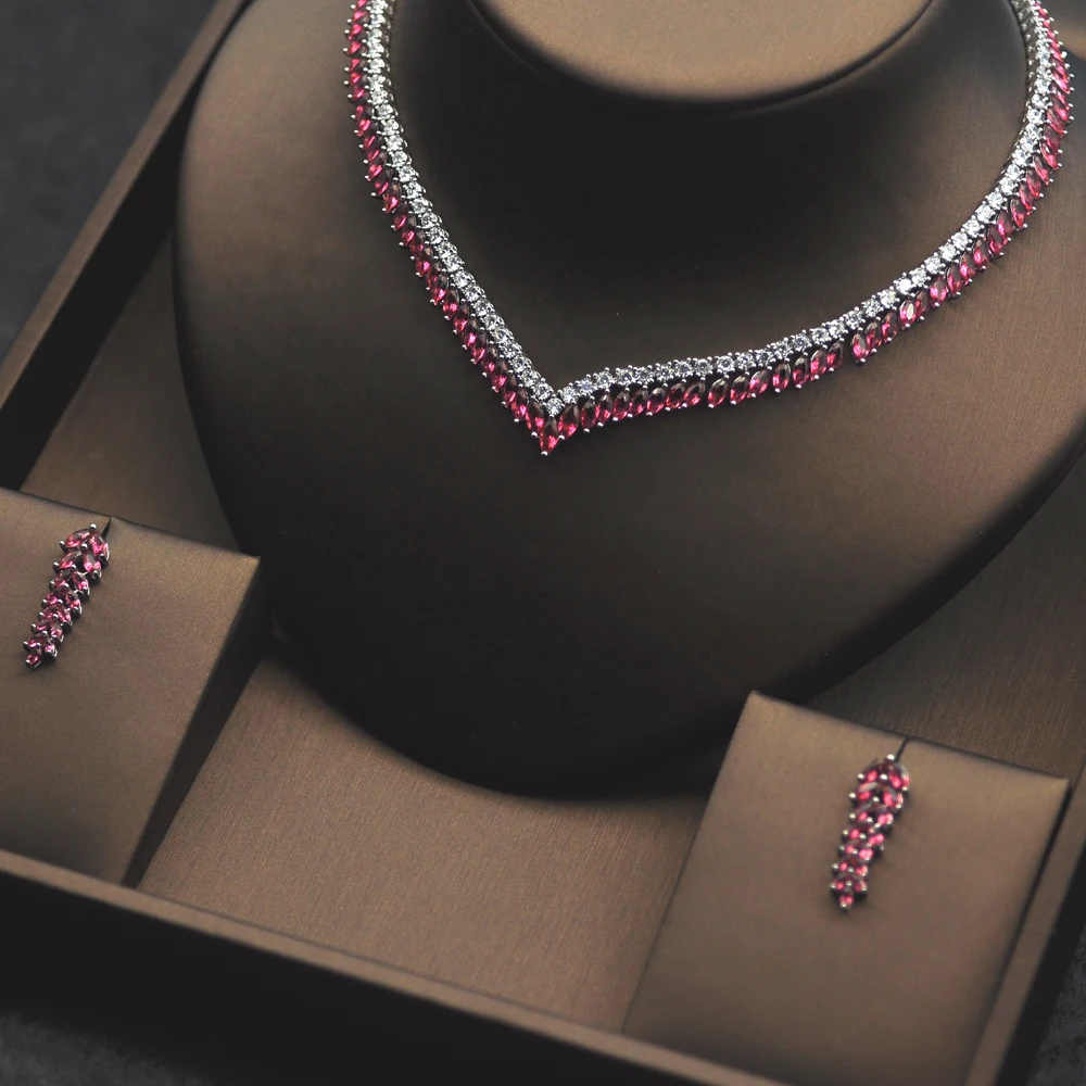 Комплект женских ювелирных изделий из колье и серёг|necklace earring set|bridal jewelry setsjewelry sets