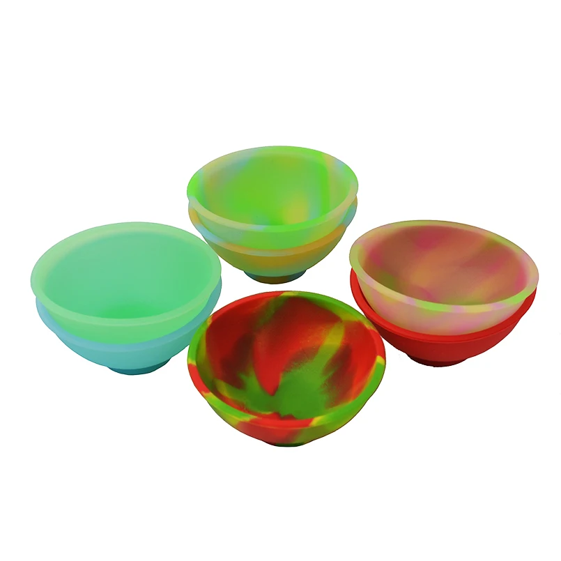 

10pcs Silicone pinch bowl mini round bowls fluorescent dab oil slick for bho Wax Salt Sauce Sugar Butter Cream Mayonnaise