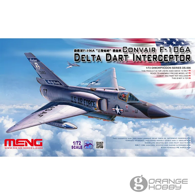 

OHS Meng DS006 1/72 F106A Delta Dart Interceptor and Upgrade Details Accessories Assembly Airforce Model Building Kits oh