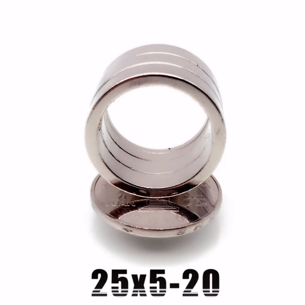 10 шт. 25*5-20 Мощные круглые кольцевые магниты 25 мм x 5 мм отверстие 20 мм редкоземельный неодимовый N35 кольцевой магнит 25x5-20