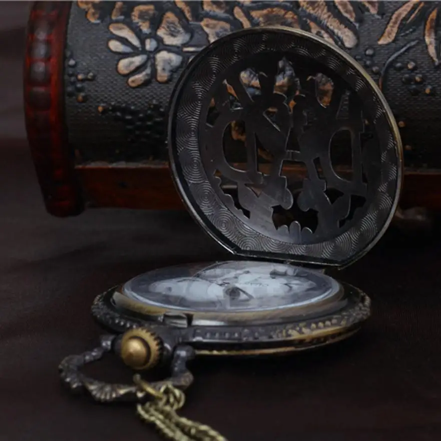Горячая Распродажа винтажные карманные часы цепь Ретро самое большое ожерелье Для дедушки папа подарки J15