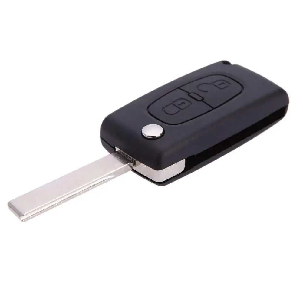 

2 Buttons Car Key Case Flip Remote Car Key Fob Case Cover Shell for Peugeot 207 307 407 308