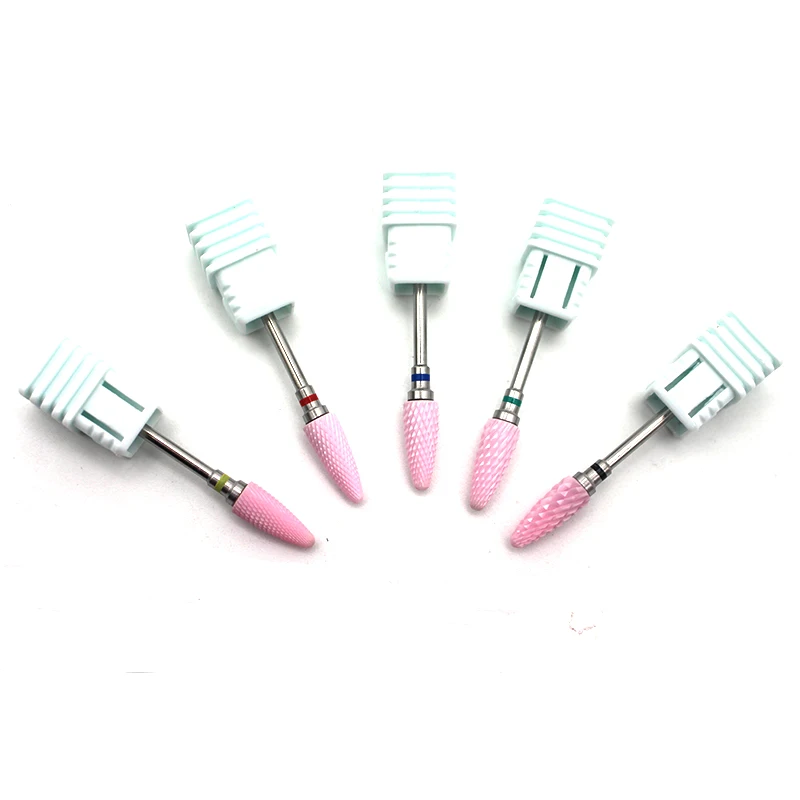 

1PC 3/32 " Best Pink Ceramic Nail Drill Bit Bullet Style Electric Rotary Nail File Nail Art Tools Nail Cleaner Salon Bits