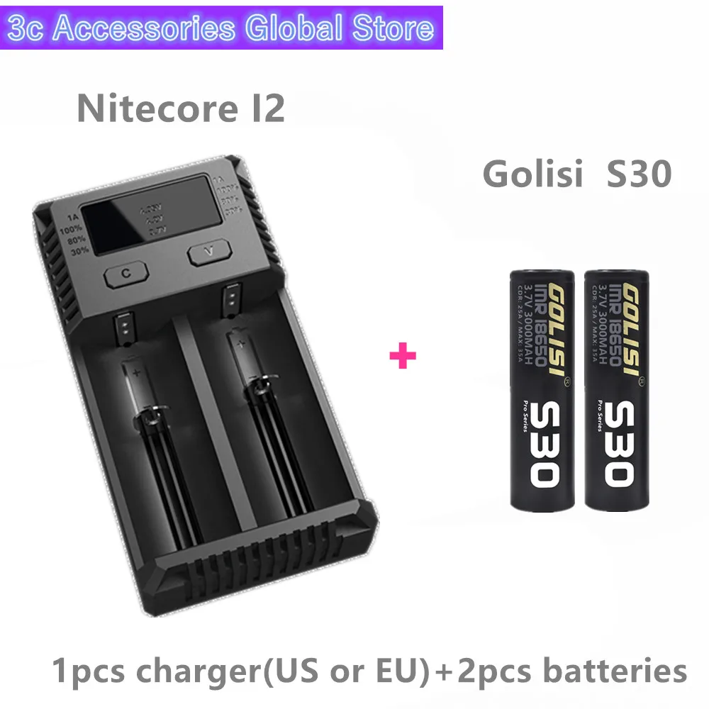 Golisi 2 шт. S30 IMR 18650 3000 мАч макс. 35A E CIG перезаряжаемая батарея для вейпа с Nitecore Новинка