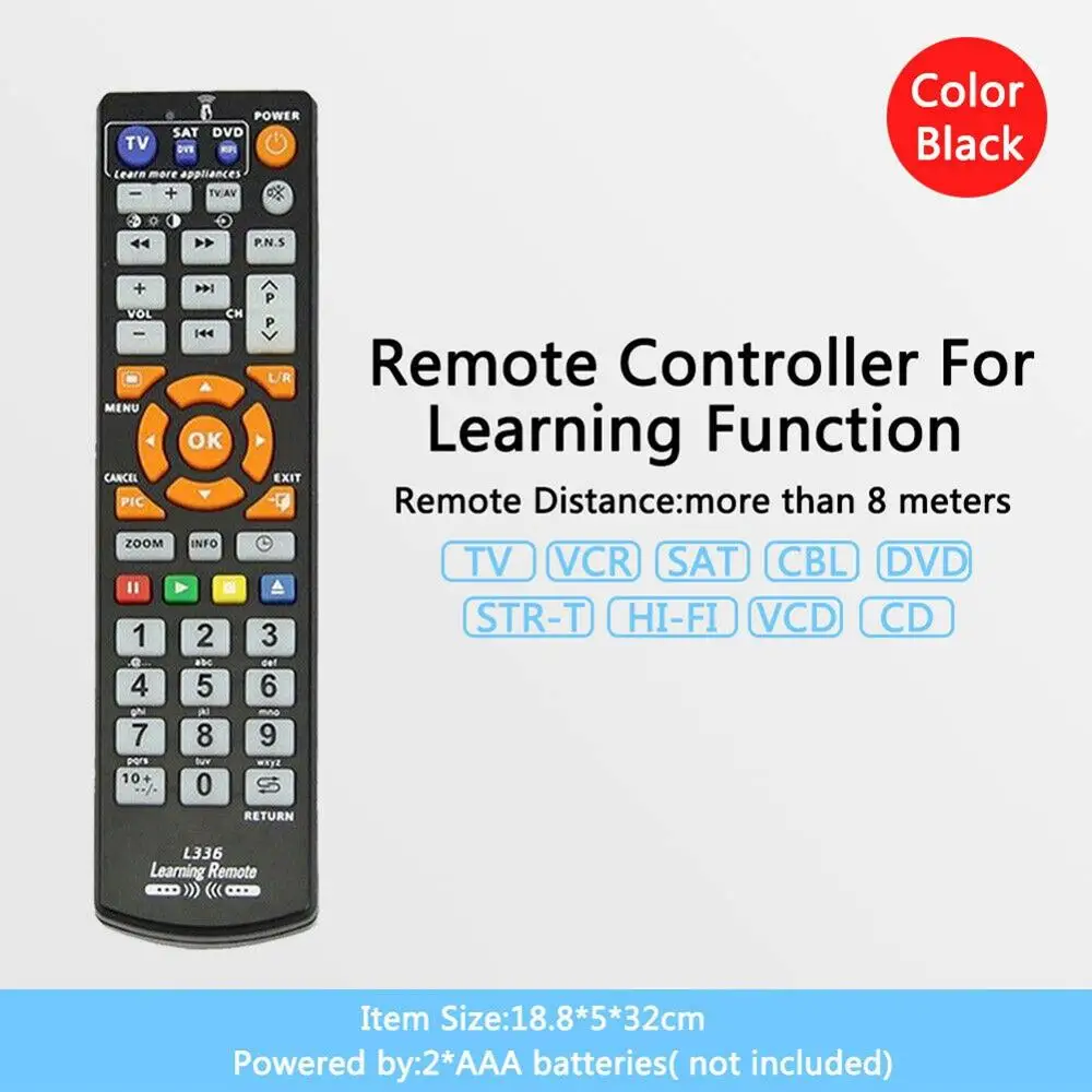 Universal L336 Smart Remote Control with Learn Function 3 in 1 Controller Work for 3 Devices TV STB DVD SAT DVB HIFI TV Box