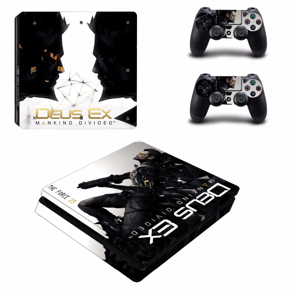 Deus Ex Mankind Divided PS4 Slim кожи Стикеры для Sony Игровые приставки 4 консоли и 2 Пульты ДУ для игровых приставок PS4 Slim кожи Стикеры наклейка виниловая