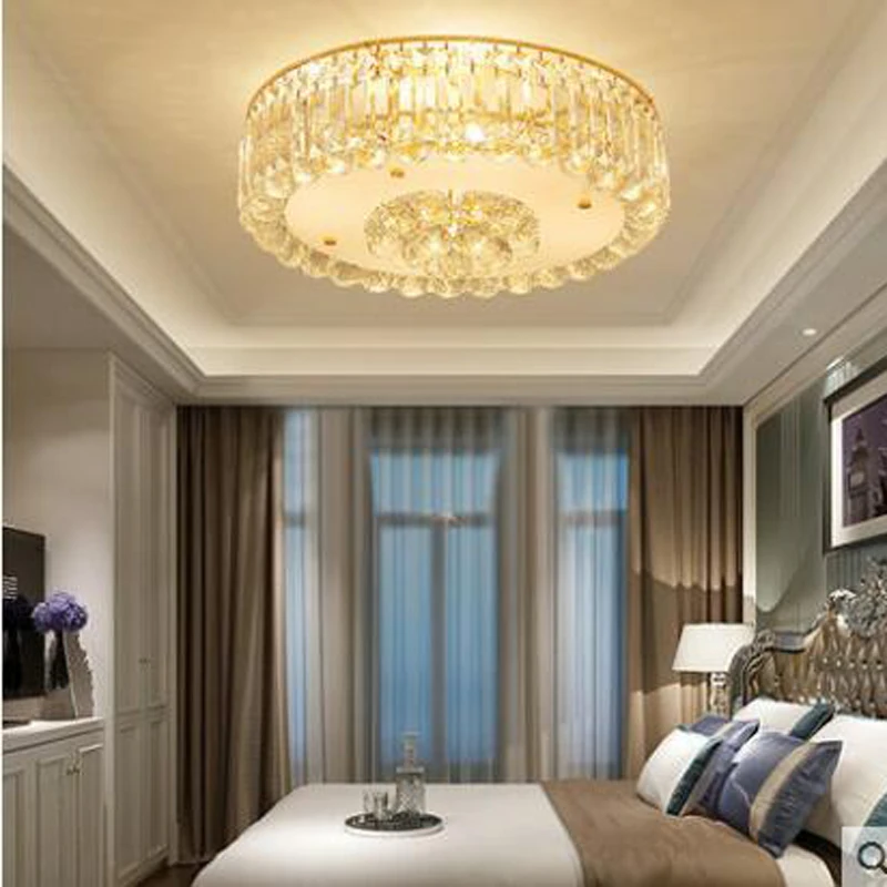 Us 326 5 50 Off Simple Modern Bedroom Lights Romantic Ceiling Lamp Crystal Lamp Round Restaurant Lights Study Room Living Room Lamps Led Light In