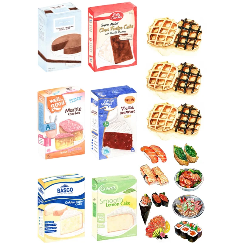 

2 pcs/lot Waffle Cookies DIY Waterproof Paper Sticker Flakes Post It Stationery Scrapbook Notebook Planner Stickers
