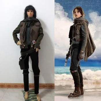 

Rogue One A Story Cosplay Costume Jyn Erso Cosplay Costume Outfit Jacket Coat Suit Halloween Party Women Custom Made