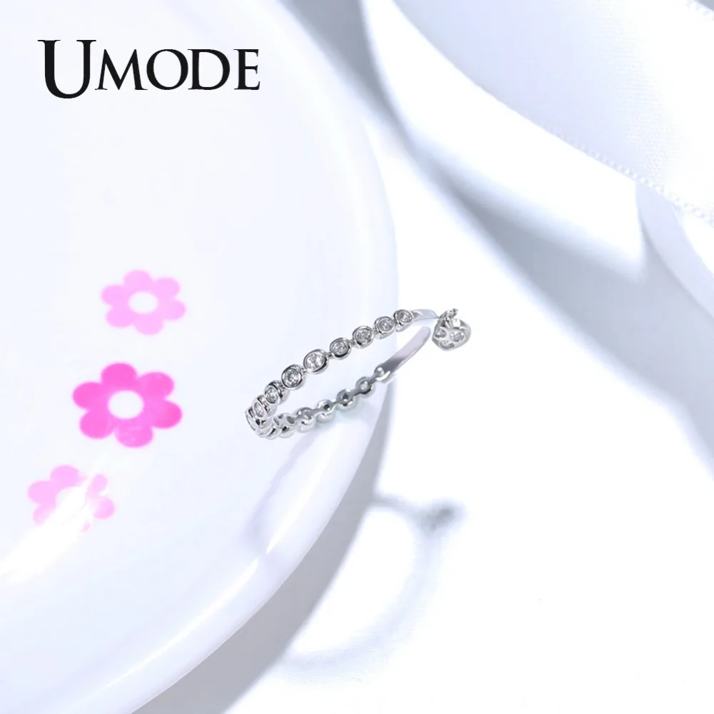 Модные обручальные кольца UMODE с кристаллами в форме сердца модные ювелирные
