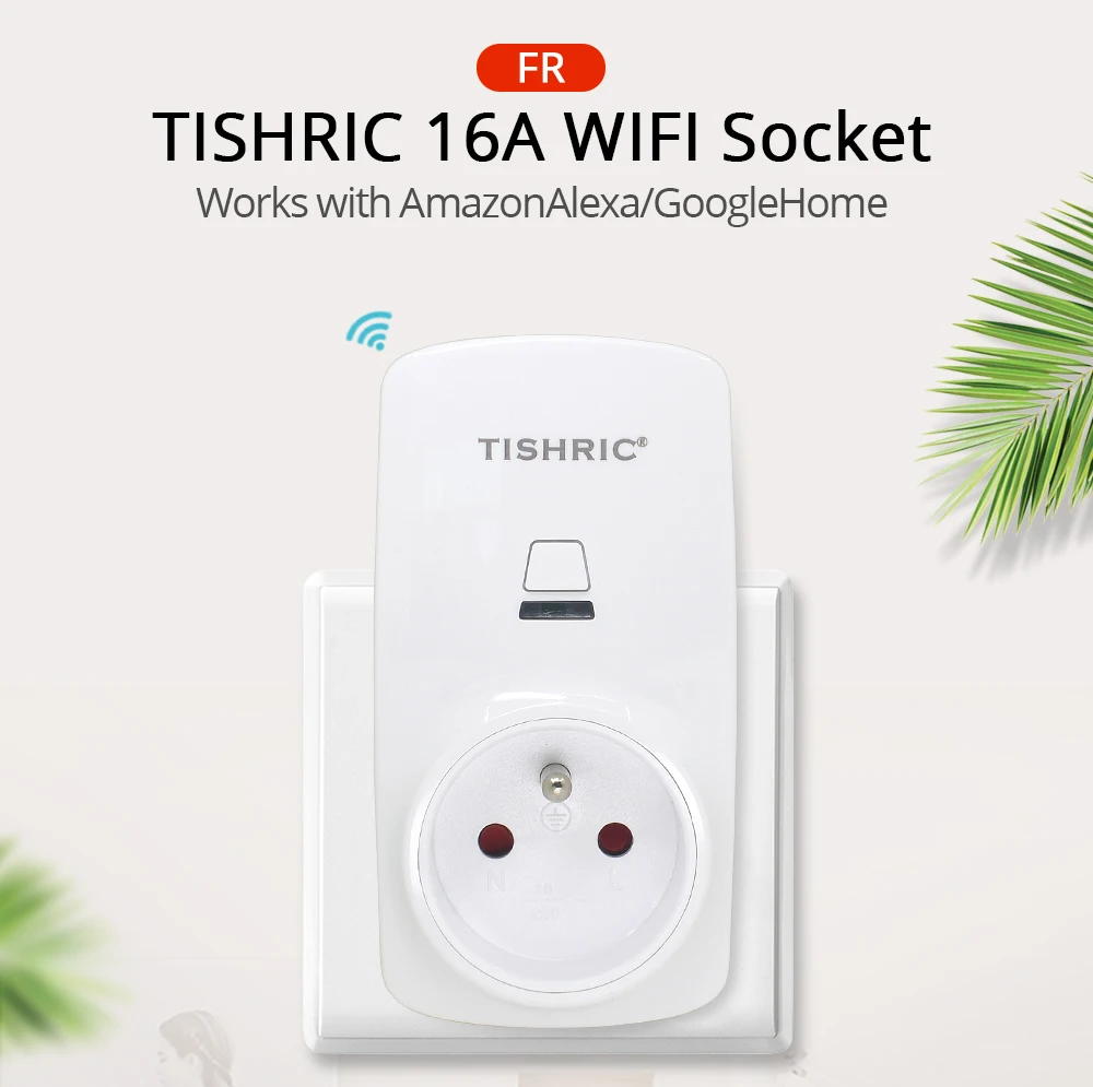Tishric T30 16A Wi-Fi умная розетка ЕС/Великобритания/USAU/FR Беспроводной Plug Мощность разъем Sonoff основные Smart коммутатор Поддержка Alexa Google IFTTT