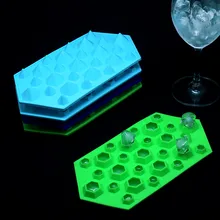 1 предмет форма для льда Еда Класс силиконовая, в форме бриллианта для кубиков льда 27-полости льда лоток легко вынимается