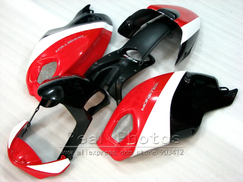 

Injection molding 100% fit for Ducati 969 Monster red black white bodywork fairings set Monster 969 ZN12