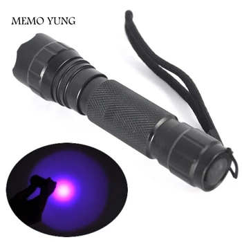 

WF-501B 5W Ultraviolet LED Flashlight Torch UV Light For Hunting & Money Detector 395nm Purple Light 1 Mode by 1x18650 Battery