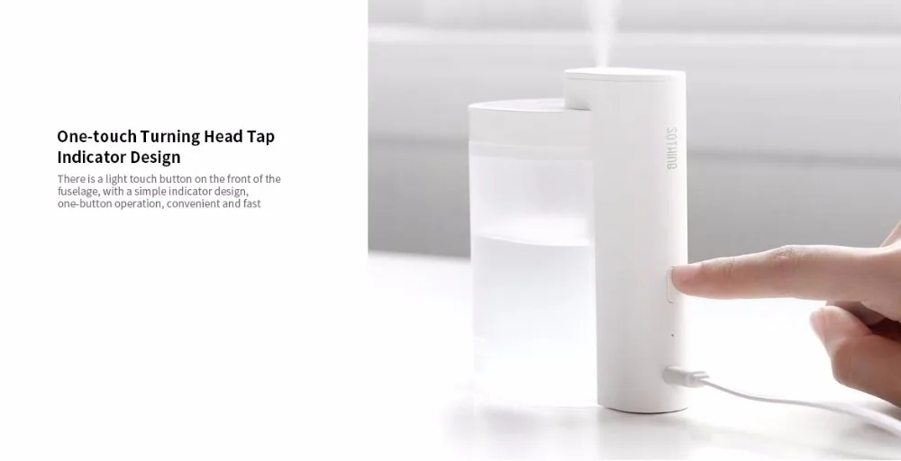 Xiaomi Sothing Desktop humidifier Ultrasound mute USB charge 260ML Transparent Tank Two humidification modes Desktop Diffuser (6)