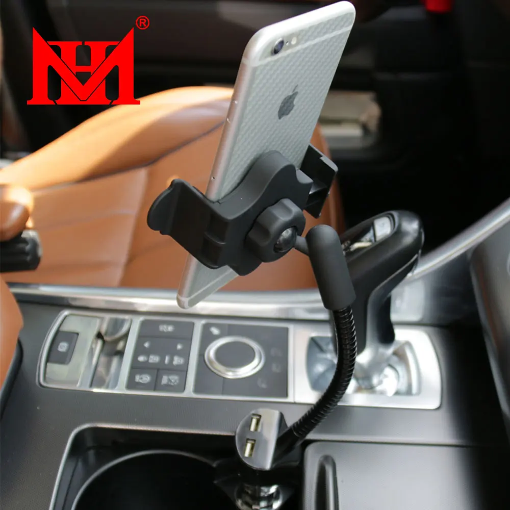 New Universal Dual USB Car Holder Phone Stand bracket Cell for iPhone Samsung Xiaomi GPS Galaxy LG Huawei HTC  Мобильные | Phone Holders  Stands -1000005562519
