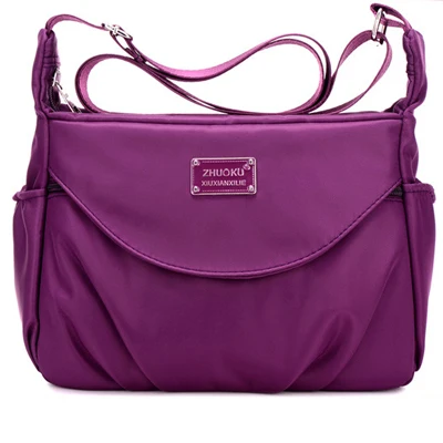 Водонепроницаемые нейлоновые женские сумки-мессенджеры, повседневные клатчи Carteira, винтажные вместительные сумки, женские сумки через плечо - Цвет: purple