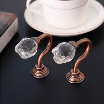 

2pcs European Metal Crystal rose curtain holder tieback Wall Door Hangers decorative hooks Curtain Accessories home decor