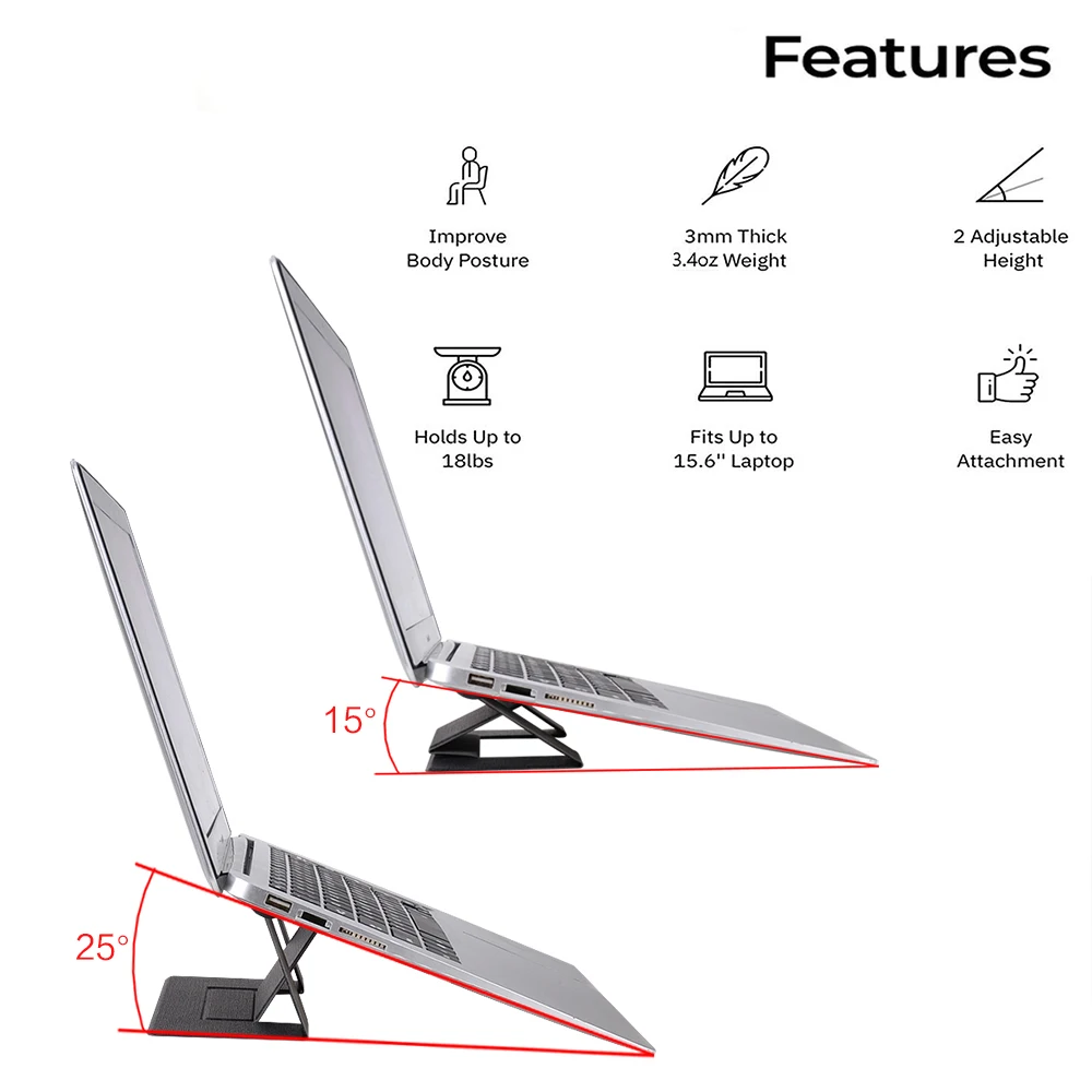 Invisible Laptop Stand Foldable Ergonomic Stand for Macbook air pro notebook Cooling Portable compu